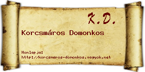 Korcsmáros Domonkos névjegykártya